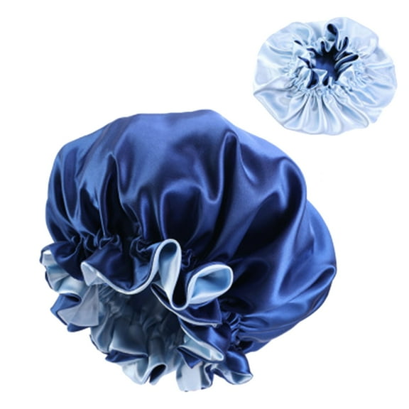 Double Layer Silk Bonnet Sleeping Cap with Satin Band for Hair and Styling Comfort