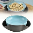 thumbnail image 1 of Double Layer Snack Serving Bowl with Shell Storage Design for Pistachios Nuts and Appetizers Practical Tabletop Serving Dish,snack bowl,1PC,Sky Blue, 1 of 9