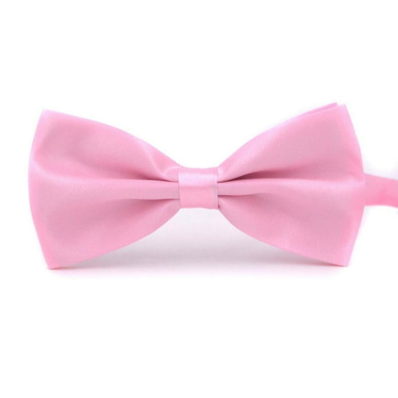 Double Layer So-lid Bow Tie for Men Premium Polyester British Necktie Satin Formal Tuxedo Bowtie for Men Wedding, Party & Casual Wear
