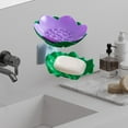 thumbnail image 1 of Double Layer Soap Dish Holder for Shower Cute Lotus Shape Adhesive Tray Wall Mounted No-Drilling Drain Soap Box Soap Rack for Bathroom Bathtub Kitchen Organization, 1 of 8