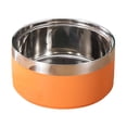 thumbnail image 1 of Double Layer Stainless Steel Dog Bowl Non Slip Anti Tipping, Large Capacity Pet Feeder for Cats and Dogs, Rust Proof Easy Clean,S,Orange, 1 of 8