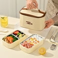 thumbnail image 1 of Double Layer Stainless Steel Lunch Box – Leakproof, Microwave-Safe, Spacious Compartments for Fresh Meals On-the-Go, 1 of 6
