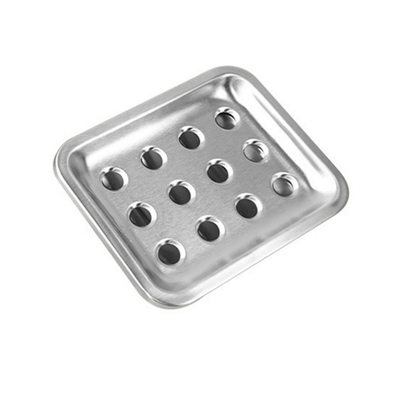 Ceramic Soap Dish Stainless Steel Soap Holder for Bathroom and Shower Double Layer Draining Soap Box