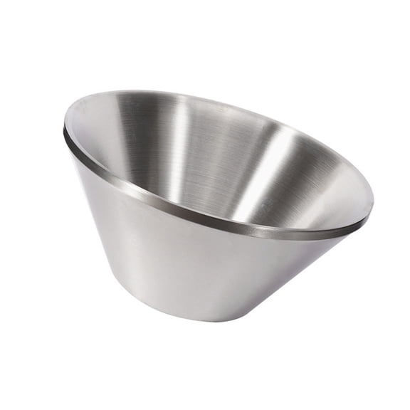 Double Layer Stainless Steels Bowl Antiscalding V Shape Mixing Salad Bowl Kitchen Serving Bowl for Restaurant Home Party