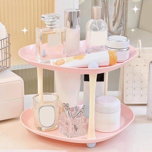 Double-Layer Storage Rack, Tray Shelf for Snacks, Cups & Small Items, Open-Design Organizer for Living Room