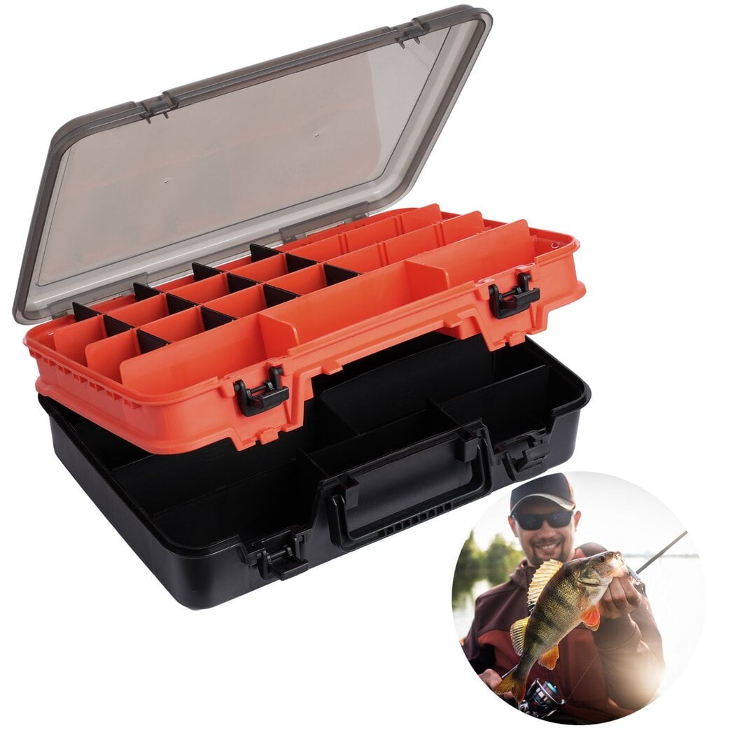 Double Layer Tackle Box, Two Level Fishing Tackle Box Organizer with