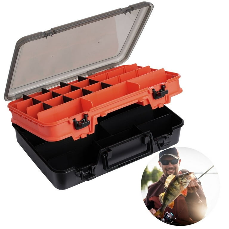 Small Fishing Tackle Box, Portable Fishing Containers Tackle Box with  Adjustable Dividers, red