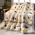 thumbnail image 1 of Double Layer Thick Raschel Blanket, Winter Warm Flannel Bed Blanket, Soft Anti-Static Plush Throw for Sofa Bedroom Living Room, Cozy Geometric Patterned Coverlet for Adults, 1 of 7