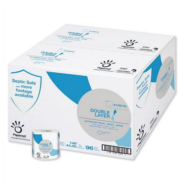 Double Layer Toilet Tissue, Septic Safe, 1-Ply, White, Pure Cellulose, 500 Sheets/Roll, 96 Rolls/Carton Double Layer Toilet Tissue, Septic Safe, 1-Ply, White, Pure Cellulose, 500 Sheets/Roll, 96 Rolls/Carton
