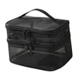 thumbnail image 1 of Double Layer Toiletry Bag Portable Small Tote Bags Bathroom Cosmetic Organizer Women Makeup Bag for Toiletries Essential Oil Black, 1 of 9