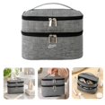 thumbnail image 1 of Double Layer Travel Makeup Bag, Oxford Fabric Cosmetic Organizer with Handle, Portable Large Capacity Toiletry Bag for Women, 1 of 5