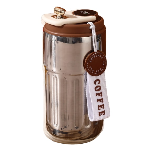 Double Layer Vacuum Insulated Mug 15 fl oz for Hot and Cold Drinks, 304 Stainless Steel Travel Tumbler for Coffee and Wine, Leak Proof Thermal Cup for Office and Outdoor