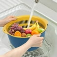 thumbnail image 1 of Double Layer Vegetable Washing Basket with Drain Holes | Plastic Fruit & Veggie Colander Strainer Bowl | Stackable Kitchen Helper for Cooking & Food Prep, 1 of 5