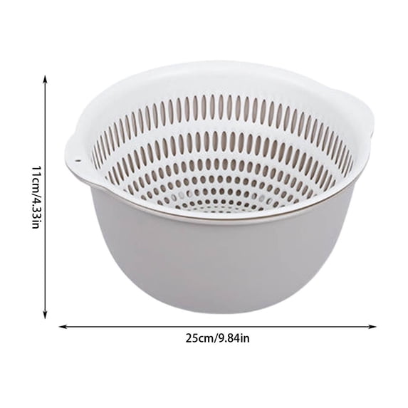 Double Layer Vegetable Washing Basket with Drainage Holes for Home Cooking, Multifunctional Plastic Bowl for Fruit Platter, Space-Saving Storage Solution, Easy to Hold Design