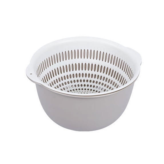 Double Layer Vegetable Washing Basket Draining Bowl, Plastic Rice Washer Colander for Kitchen Sink, Fruit Strainer Household