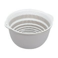 thumbnail image 1 of Double Layer Vegetable Washing Basket | Plastic Drainage Bowl with Handle | Fast-Draining Perforated Design | Blue | Multi-Purpose Fruit & Food Strainer | Space-Saving Stackable Storage | 1 Count, 1 of 5