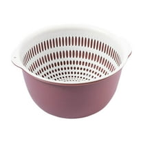 Double Layer Vegetable Washing Basket | Plastic Drainage Colander Bowl | Multi-Purpose Fruit Rinsing Strainer | Stackable Design | Easy Grip Handles | Home Kitchen Storage | 1 Pack | Blue