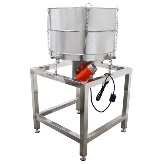 Double-Layer Vibrating Screen Round Powder Vibrating Sieve Sifter Machine 110V with 30-Mesh and 60-Mesh Screen