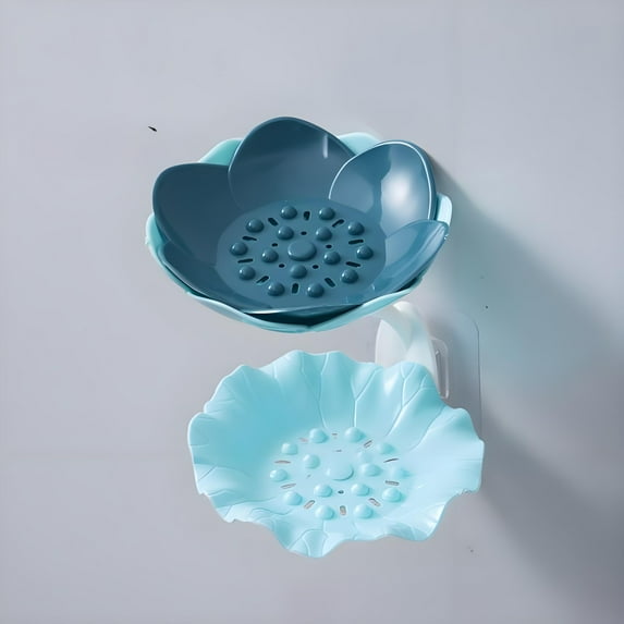 Double Layer Wall Mounted Soap Rack, Draining Soap Box Holder for Bathroom and Kitchen, Non Drilling Storage Organizer, Space Saving Soap Dish for Shower and Sink