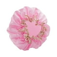 thumbnail image 1 of Double Layer Waterproof Shower Cap For Women Soft PEVA Elastic Hair Protector For Bathing And Skincare, 1 of 7