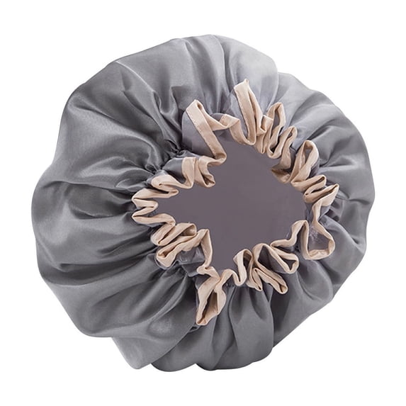 Double-Layer Waterproof Shower Cap for Women – Oil-Resistant, Easy to Clean, Adjustable Elastic Fit for Spa, Bath, and Kitchen Use