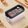 thumbnail image 1 of Double Layer Wave Lunch Box, Stackable Insulated Food Container with Dividers, 1200ml Leakproof & Dishwasher Safe for Hot or Cold Meals, Ideal for Learner, Office Workers, and On-the-go, 1 of 9