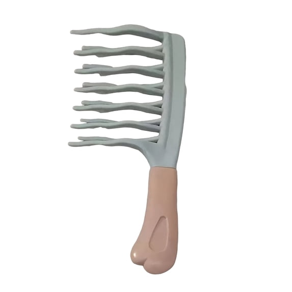 Double Layer Wavy Teeth Detangling Comb for Curly Hair Scalp Massage Styling Tool with Ergonomic Handle