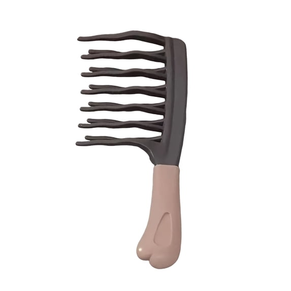 Double Layer Wavy Teeth Detangling Comb for Curly Hair Scalp Massage Styling Tool with Ergonomic Handle