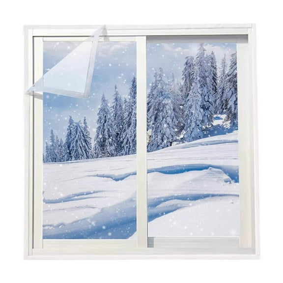 Double Layer Window Insulation Film with Adhesive Sealing for Cold Wind Protection Thermal Retention Home Energy Saving Installation