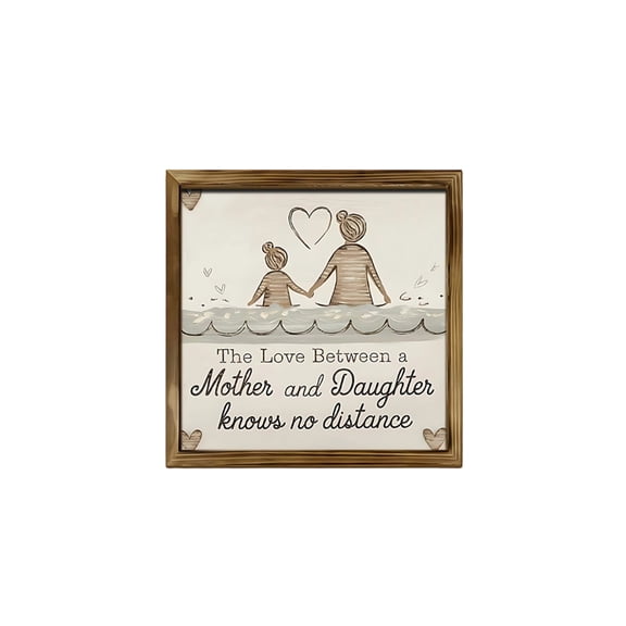 Double Layer Wooden Photo Frame, Mother and Daughter Walking Hand in Hand Sentiment Gift, Wooden Picture Frame for Home Decor, Meaningful Family Love Wall Ornament