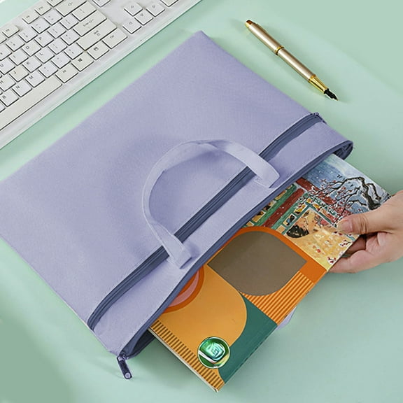 Double Layer Zipper Bag, Waterproof Document Organizer, Portable Foldable Oxford Cloth File Pouch with Large Capacity and Breathable Soft Material, 13.19x9.65 Inch Durable Lightweight Storage Case