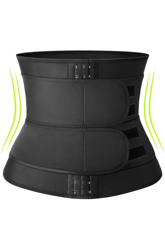 Double-Layer Zipper Buckle Belt for Women, Postpartum Body Shaping, Running, Fat-Burning and Yoga Belt ,Neoprene Sweat Waist Trainer Corset Trimmer Shaper Belt