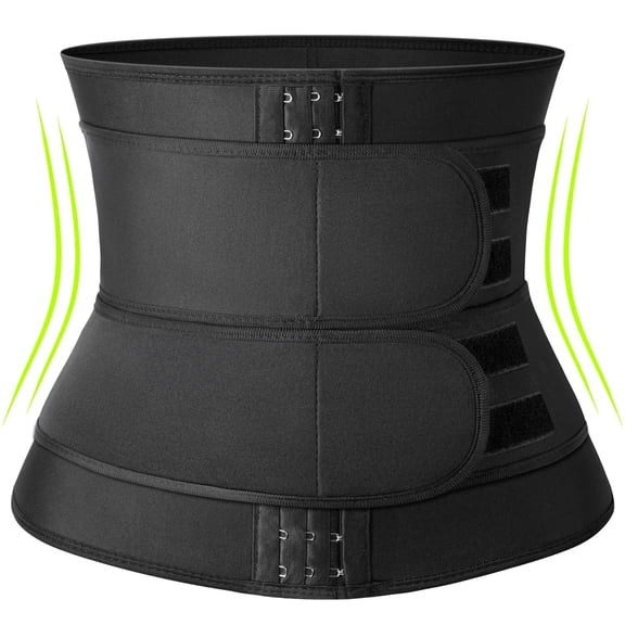 Double-Layer Zipper Buckle Belt for Women, Postpartum Body Shaping, Running, Fat-Burning and Yoga Belt ,Neoprene Sweat Waist Trainer Corset Trimmer Shaper Belt