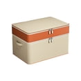 thumbnail image 1 of Double Layer Zipper Storage Bag, Large Capacity Clothes & Quilt Organizer, Portable Wardrobe Box with Reinforced Handle, Beige, 1-Pack, 1 of 6