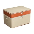 thumbnail image 1 of Double Layer Zipper Storage Bag, Large Capacity Clothes & Quilt Organizer, Portable Wardrobe Box with Reinforced Handle, Beige, 1-Pack, 1 of 7