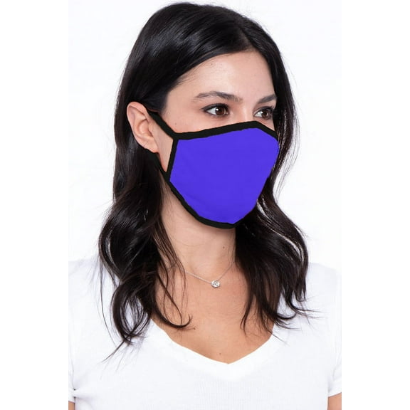 Double Layered Face Mask Reversible Washable Mouth Mask Blue-Black