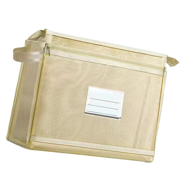 Double Layered File Bag Document Organiser with Clear Label Window Book Carrying Case Document Folder with Handle
