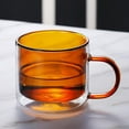 thumbnail image 1 of Double-Layered Handblown Colored Glass Cup - High Borosilicate Heat-Resistant (-30℃ to 100℃) - 3.34" Diameter, 0.95" Height - Unique Artisan Crafted Tableware for Hot/Cold Drinks, 1 of 6