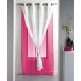 thumbnail image 1 of Double Layered Sheer Curtain Panel Grommet ROBIN Solid Two-colored 55 W x 95''L White-Fuchsia, 1 of 3