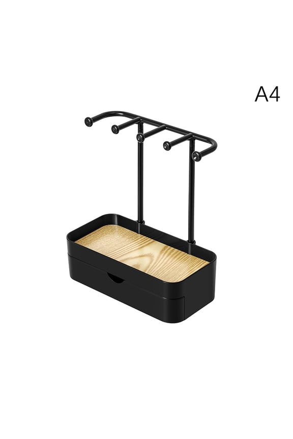 Double Layered With Drawers Earring Display Rack Necklace Ring Storage Organizer Rack Jewelry Hanger Holder Organizer Rack Tray