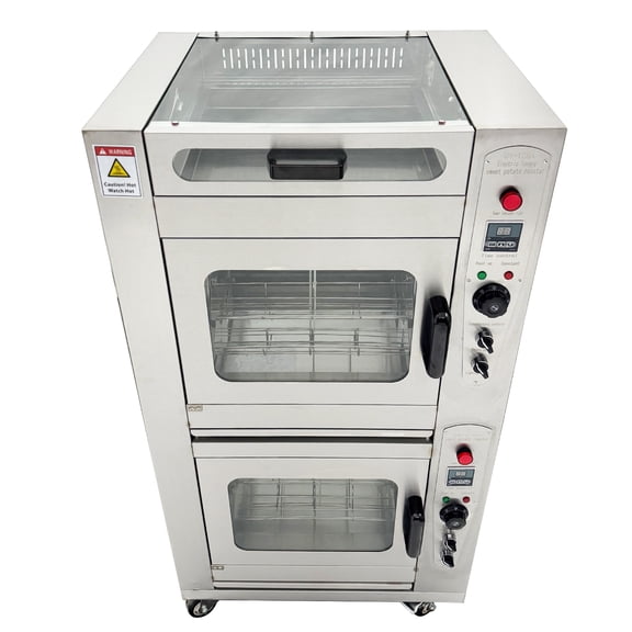 Double Layers Corn Roaster Baking Stove Commercial Volcanic Stone Roasted Sweet Potato Oven 220V 32-572 with 16 Hanging Baskets
