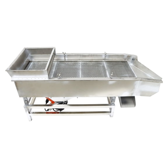 Double Layers Linear Vibrating Screen Electric Straight Sieve Shaker Sifter Machine 110V Dual Motor with 7mm 6mm Screen