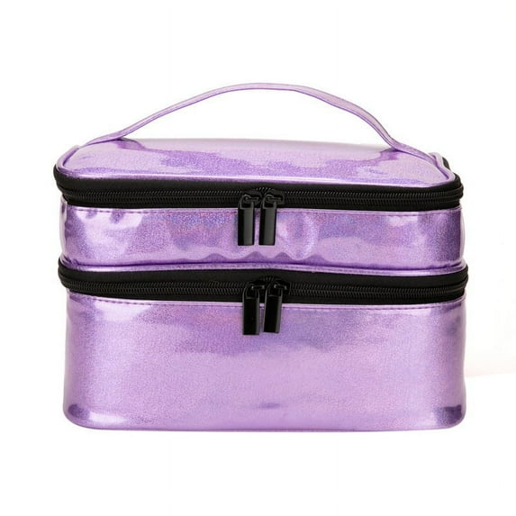 Double Layers Nail Polish Organizer Make Up Bag Manicure Accessories Holder Portable Makeup Access