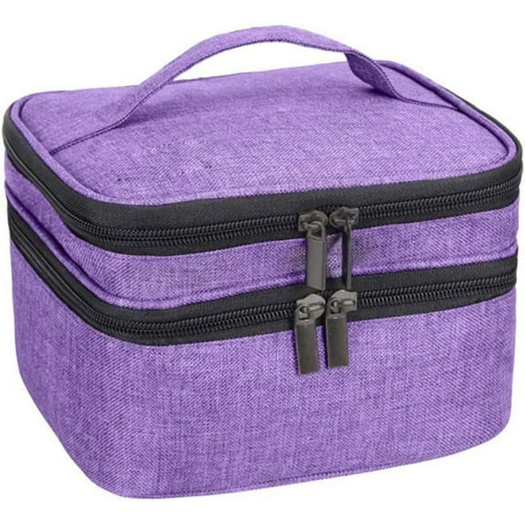 Double Layers Nail Polish Organizer,Manicure Accessories Holder,Travel Storage Case,Portable Soft Carrying Bag,Portable Organizer Bag for Nail Polish