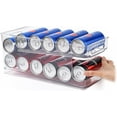 thumbnail image 1 of Double Layers Soda Can Fridge Storage Organisers, Automatic Drink Can Dispenser, Fridge Beer Can Holder, Can Dispenser Rack, Rolling Tin Can Storage (2 Layers for 10 Cans), 1 of 7