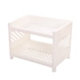 thumbnail image 1 of Double Layers Tableware Storage Shelf Rack Plastic Countertop Seasoning Sundries Organizer Stand Holder for Kitchen (White), 1 of 1
