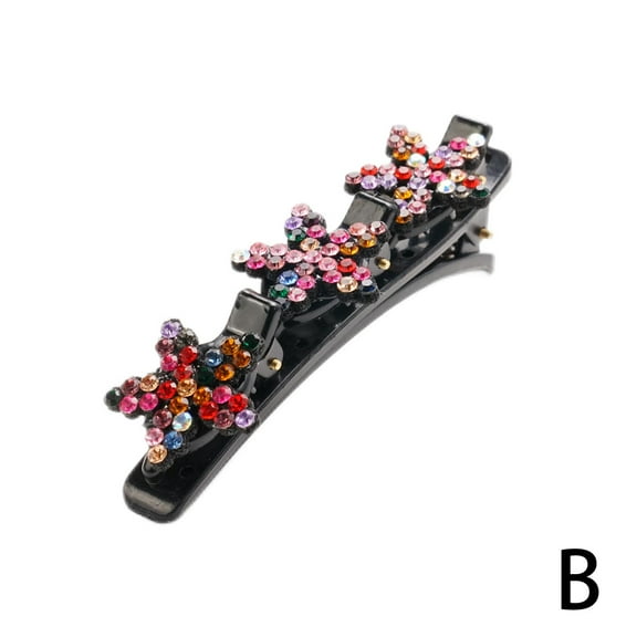 Double Layers Twist Band Plait Hairpin 5 Pack Crystal Rhinestone Star Braided Girls Hair Barrettes For Women Alligator Clips