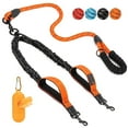 thumbnail image 1 of Double Leash for Two Dogs - No Tangle Dog Leash 360° Swivel Reflective Double Dog Leash with Two Padded Handles, Shock Absorbing Walking Training Small Medium Large Dogs (Black,25-150 lbs), 1 of 7