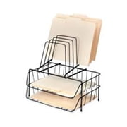 Double Letter Tray With Step File- 13-.88in.x10-.13in.x14in.- Black