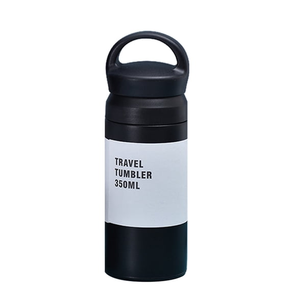Double-Lid Vacuum Coffee Cups - Metal, Two Capacities, for Travel/Car/Hot/Cold